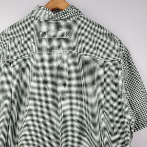 Duluth Trading Co Mens Button Down Shirt Green White Organic Cotton Size Medium - Picture 6 of 7